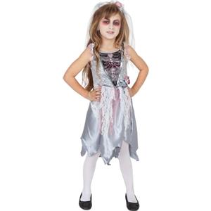 Rubie's Rubies Costume Sposa cadavere per bambina, abito con dettagli e fascia con velo, licenza ufficiale per Halloween, feste, cosplay, carnevale