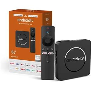 Genérico Q10 Smart TV Box Android 14-8K HDR10+, 4GB RAM 64GB ROM, Dual Wi-Fi 2.4G/5G, BT 5.0, Allwinner H313, Google Voice Assistant, Media Player com KODI