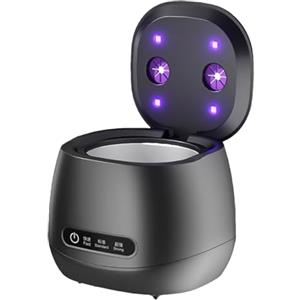 Liakyunf Pulitore per Apparecchi Ortodontici a Ultrasuoni - Pulitore Per Allineatori A 52khz,Dispositivo Portatile con Luce UV per Igienizzare Bite, Dentiere e Gioielli per Adulti Anziani Bambini