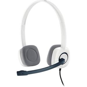 Logitech H150 Cuffie Cablate per Computer, Stereo con Microfono Girevole e Cancellazione Rumore, Doppio Jack Audio da 3.5 mm, Controlli sul Cavo, PC/Mac/Laptop, Bianco