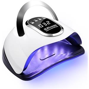 FAOKZE Lampada LED Unghie UV 220W, lampada uv unghie Automatico Sensore,4 Timer Preimpostati (10s,30s,60s,120s) per Tutto Smalto Gel Manicure/Pedicure.(White)