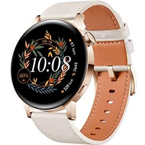 HUAWEI WATCH GT 3 46 mm, Lunga autonomia, AI Running Coach, 100+ modalità sport, chiamate Bluetooth, posizionamento a cinque sistemi, monitoraggio SpO3, compatibile con iPhone e Android, bianco