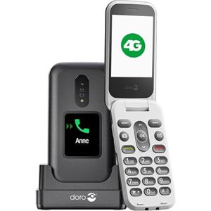 DORO - 2880 - Cellulare Per Anziani - Cellulare a Conchiglia 4G - Doppio Schermo e Tasti Grandi - Tasto Di Assistenza - Fotocamera - Funzione HD Voice - Base Per Ricarica Inclusa