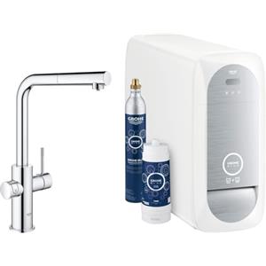 Grohe Blue Home Rubinetto per Lavello Cucina, Bocca aL, con Doccetta Estraibile, Cromo e Filtro Acqua Incluso, 31539000