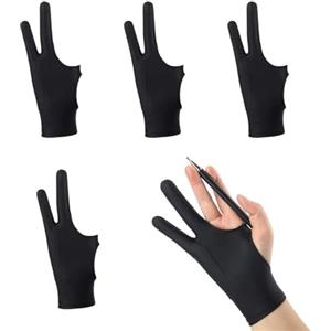 PMELCXD Guanto da Disegno Digitale, Guanto per Artisti Digitali, Confortevole e Antiscivolo, 4 Pezzi, 21,5x9 cm, per iPad e Tavoletta Grafica