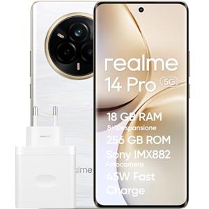 realme 14 Pro 5G Smartphone, 8+256GB,Dimensity 7300, Fotocamera Sony IMX882 OIS da 50MP,Display Curvo 120Hz, Impermeabile IP69, Batteria 5260mAh, Ricarica Rapida 45W SUPERVOOC, Beige