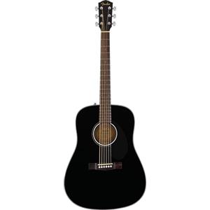 Fender CD-60S Chitarra Acustica Dreadnought, Nera, Tastiera in Noce, Manico Confortevole, Suono Bilanciato, Include Lezioni Virtuali Gratuite