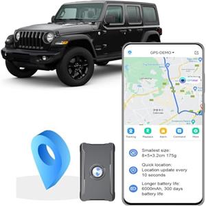 wanwaytech Localizzatore GPS Tracker per Auto, Moto, Camion e Altri Veicoli, 90 Giorni di Standby 6000mAh, Magnetico Tracciamento in Tempo Reale GPS Auto Localizzatore Con App, Richiede Abbonamento