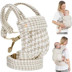 Aolso Marsupio Neonato,Fascia per Neonati Traspirante Regolabile,Ergonomico Marsupio Anteriore e Posteriore,Fascia Porta Bebe-Pied de Poule