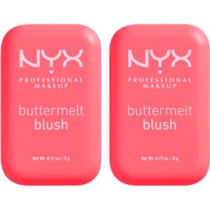 NYX Professional Makeup Buttermelt Blush Viso in Polvere Sfumabile Tenuta 12h con Burro di Mango Mandorle e Karité Tonalità U Know Butta 5g - 2 Fard