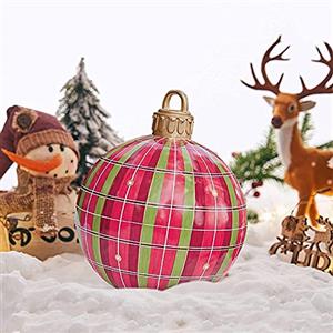 Ycxydr Palline di Natale gonfiabili da 60cm giganti decorazione per esterni grandi palle di natale ornamenti per feste di matrimonio, decorazione domestica, cortile, prato prato giardino esterno (G)