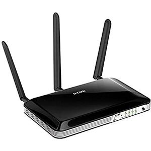 D-Link DWR-953 Router 4G LTE Wireless Dual Band AC1200, 4 Porte LAN Fast Ethernet, Slot per Micro SD Card Integrato, 3 Antenne Esterne, Multi-WAN, Nero/Antracite