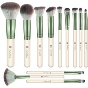 HEYMKGO Set Pennelli Make Up 12 Pezzi Diversity Pennelli Trucco Premium Setole Sintetiche Fondotinta In Polvere Correttori Fard Blending Rossetto Ombretto Sopracciglia Illuminante Pennello Trucco