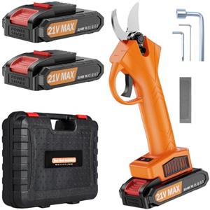 XIAZIR 30 mm Forbici Potatura a Batteria, Cesoie a batteria per potatura, con 2 batterie da 21V 2000 mAh, taglia rami giardinaggio
