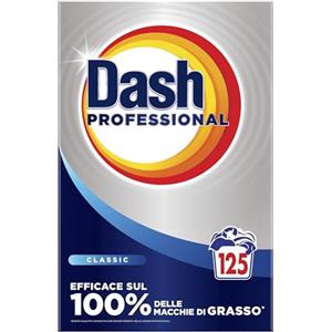 Dash Professional Classico, Detersivo Lavatrice Polvere Professionale, 125 lavaggi, 6.25kg, Efficace su tutti i tipi di macchie grasse, Bianco Straordinario, Per Bucato Professionale