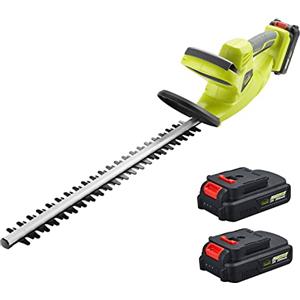 DEWINNER Tagliasiepi Senza Fili 20 V, Con 2 Batterie 2,0 Ah E Caricabatterie, Doppio Interruttore E Doppia Impugnatura Ergonomica, 65 CM, Lama Asimmetrica