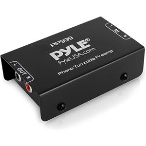 Pyle Preamplificatore Phono, Amplificatore Audio Stereo Mini con RCA, Bassa Rumorosità, Alimentato da Adattatore 12V DC - Nero