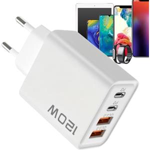 Gomice Spine da Parete per Prese - Ricarica Rapida | 120W Caricatore con Porte Tipo C USB per Telefono Casa Auto Tablet PC Portatile Viaggio