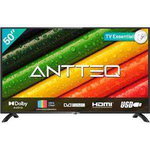 Antteq AB50D1 TV 50 pollici (Televisori 127 cm), Dolby Audio, Triplo Tuner DVB-C/T2/S2, CI+, HDMI, USB, uscita audio digitale, modalità Hotel inclusa