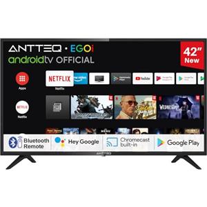 Antteq AG42F3 TV 42 Pollici(106cm) Smart TV LED Official Voice Assistance,Bluetooth Triple Tuner(DVB-C/S2/-T2), App Play Store(DAZN/Netflix/Prime Video),Wifi