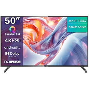 Antteq Koalas Series Q50 50" Smart TV 4K HDR QLED Android TV 127 cm (DVB-T/T2/C) con App Store (10.000+ app), Bluetooth 5.0, Assistente, Wi-Fi 2.4 GHz/5 GHz
