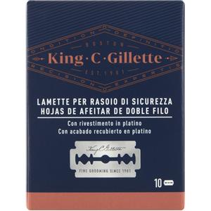 King C. Gillette Lamette di Ricambio in Acciaio Inossidabile con Rivestimento in Platino - Confezione da 10 Lamette per Rasoio di Sicurezza