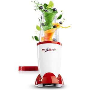 GOURMETmaxx Mr. Magic Blender | Smoothie Maker - 4 pezzi | Frullatore con caraffa e coperchio salvafreschezza | Frullatore con 8 funzioni | Food Processor per frullati, smoothies, shot & co.