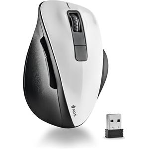 NGS BOW WHITE - Mouse Senza Fili RF 2,4Ghz, Mouse Ottico Wireless 800/1200/1600dpi per Computer, Scroll + 5 Pulsanti, Ergonomia Destra, Bianco