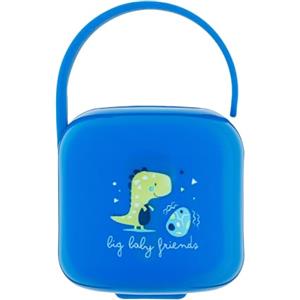 Neobaby Portasucchietto Doppio, Portaciuccio Neonato, Versatile e Igienico, Facile Da Agganciare, Forma Ergonimica, Dino, Azzurro, 0 Mesi+