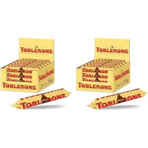 Toblerone Cioccolato Svizzero al Latte Con Torrone al Miele e Mandorle - 24x35g (Confezione da 2)