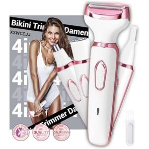 XSWCCJJ Rasoio intimo per donne 4 in 1 【delicato sulla pelle e senza irritazione】【Tecnologia TXO tedesca senza dolore】 rasoio bikini da donna per viso, corpo, zona bikini rosa
