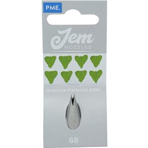 PME Jem - Bocchetta Decorativa Foglia in Acciaio Inox per sac à Poche, Media, n. 68