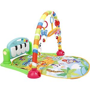 XUANYU Tappetino da Gioco per Bambini, Palestrina Neonato Multifunzione, Palestrina Musicale Multiattivita, Palestra da Attività Evolutiva con Arco Gioco, Pianoforte (Verde 72,5×60×47 cm)