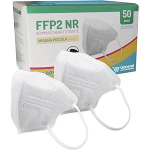 general merchandising Mascherine FFP2 Bianche || 50 Pezzi, Taglia Piccola, Confezionate Singolarmente || con Ganci Salvaorecchie per Maggiore Comfort