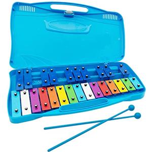 HoveeLuty Xilofono a 25 note con mazzuole Glockenspiel cromatico Strumento musicale a percussione blu Strumento musicale a percussione Glockenspiel
