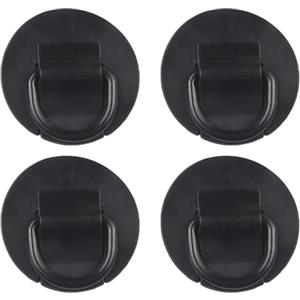 babominimer Kit di toppe a D in PVC per tavole gonfiabili e kayak, confezione da 4 ancoraggi impermeabili per legare ancoraggi di lunga durata, diametro 6 cm, accessori per gommoni, canoe, (nero)