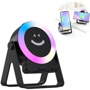 Cikiki Altoparlante Bluetooth wireless a induzione, 2 in 1, portatile, con luce ambientale colorata, compatibile con telefono/pad/Android