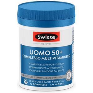 Swisse Multivitaminico Uomo 50 - Complesso Multivitaminico con 13 Vitamine, 10 Minerali e 3 Estratti Erbali - 30 Compresse