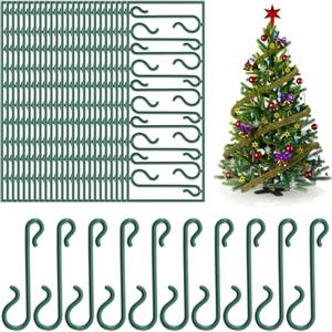 lttorjf 250 pcs Ganci Per Palline Di Natalizi Ornamenti Addobbi Natalizi per Albero di Natale Verde Mini Appendini per Albero di Natalizi Ghirlanda di Natale