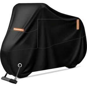 Zepphi Telo Coprimoto Impermeabile, Telo Moto per Esterno 190T Poliestere, Copertura per Moto con Fori di Blocco, Copri Moto da Esterno Anti UV e Antivento, Antifurto Copertura Motociclo (245x105x125cm)
