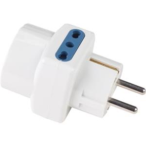 A2ZWORLD Adattatore Multiprese da Viaggio, 2 Prese Bipasso 10A/16A + 1 Universale, Spina Elettrica Franco/Tedesca 16A 2P+T Schuko (1)