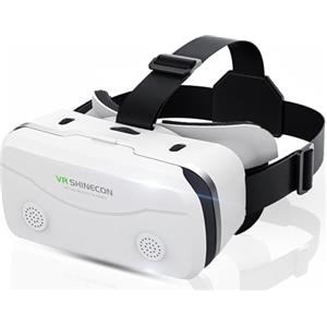 SHREVNI Occhiali VR 3D, Cuffie Realtà Virtuale HD per Smartphone 5 a 7 pollici, Visore VR Compatibile iOS/Android, per Film e Giochi (White)