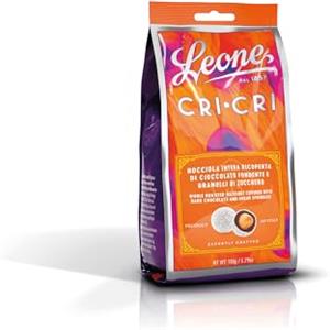 Pastiglie Leone Leone dal 1857 - Sacchetto Cioccolatini Cri Cri Fondenti - Cioccolatini Cri Cri Torinesi Leone - Senza Glutine e Vegani - Sacchetto da 150 gr