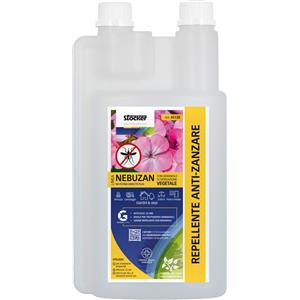 STOCKER Nebuzan Repellente Anti-Zanzare 1L - Formula Naturale con Geraniolo, Efficace fino a 24 Ore