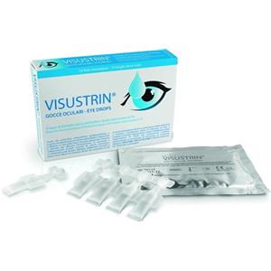 Visustrin Gocce Oculari - 10 Flaconcini Monodose da 0,5 ml con Estratto di Perilla e Sodio Ialuronato per Alleviare Arrossamento e Secchezza Oculare