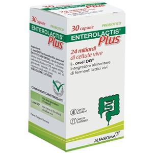 ALFASIGMA SpA Enterolactis Plus 30 Capsule - Fermenti Lattici Vivi 24 Miliardi
