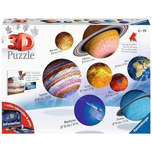 Ravensburger - Puzzle 3D, Sistema Planetario, Eta Consigliata 6+, 540 Pezzi