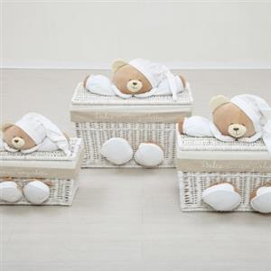 Nanan Baule Tato in Vimini Naturale - Contenitore per Giocattoli con Decorazione Tato