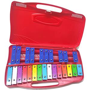 Alysée-Metallofono con 25 Piastre Cromatiche, Astuccio con Maniglia e Mallets Inclusi, Strumenti Musicali a Percussione, Metallofono Scuola Media con 25 Tasti Compatto Facile da Trasportare, Xilofono