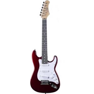 EKO GUITARS - Chitarra Elettrica ST‑100 3/4, Corpo Pioppo, Manico Acero, Tastiera Laurel 21 Tasti, 3 Pickup Single‑Coil, Ponte Tremolo, Scala 580 mm, Colore Chrome Red
